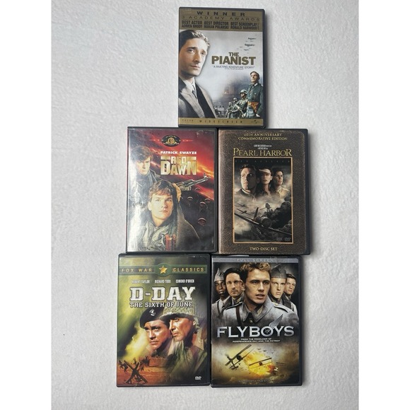 Other - War DVD Movie Lot Pearl Harbor, Red Dawn, Flyboys, Pianist EUC